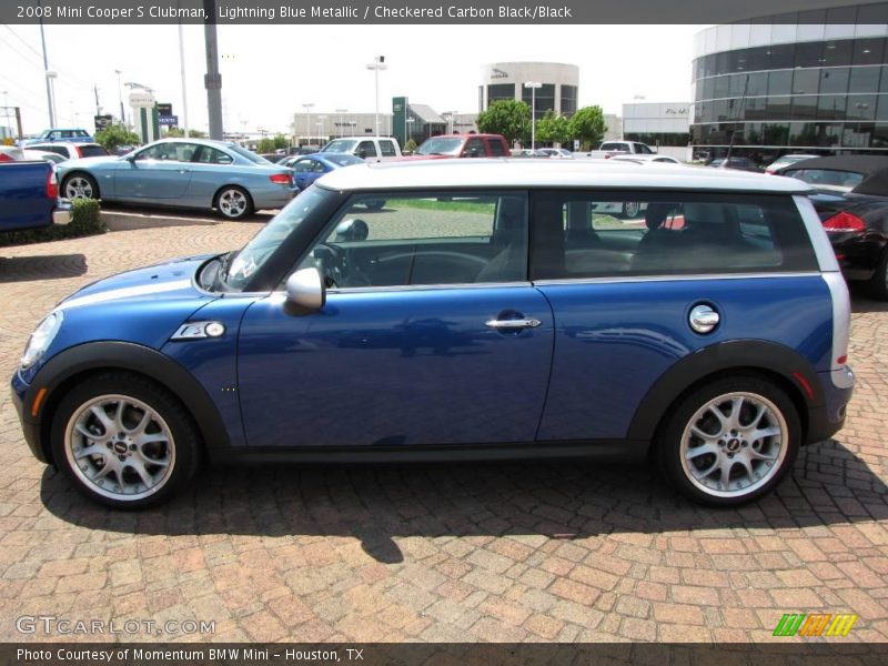 Lightning Blue Metallic / Checkered Carbon Black/Black 2008 Mini Cooper S Clubman
