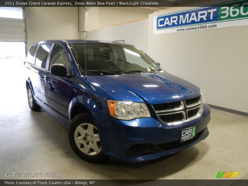 Deep Water Blue Pearl / Black/Light Graystone 2011 Dodge Grand Caravan Express