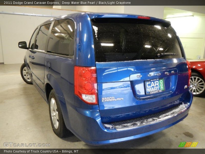 Deep Water Blue Pearl / Black/Light Graystone 2011 Dodge Grand Caravan Express