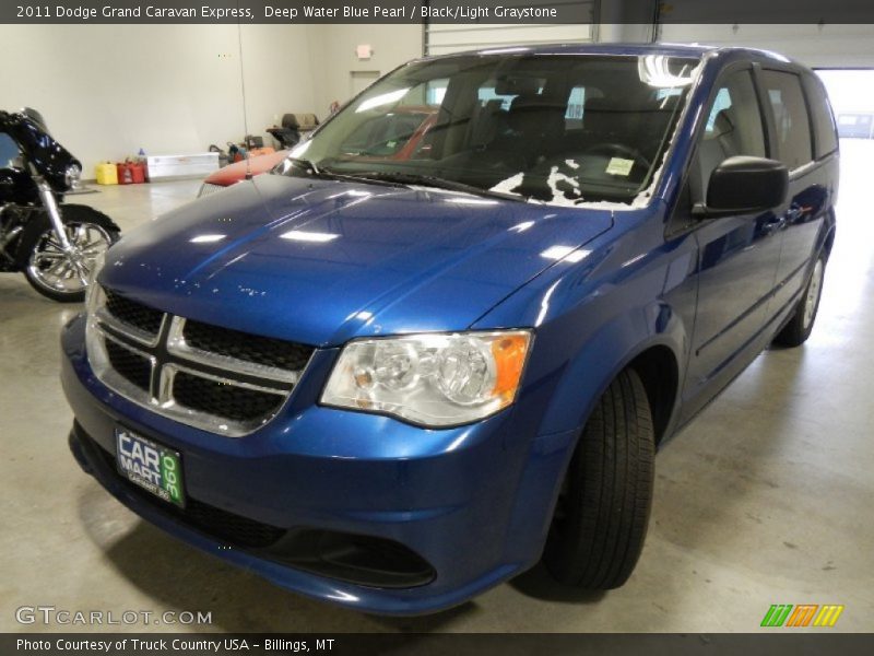 Deep Water Blue Pearl / Black/Light Graystone 2011 Dodge Grand Caravan Express