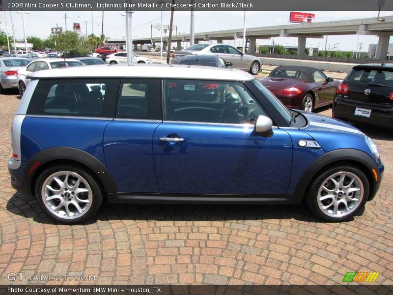 Lightning Blue Metallic / Checkered Carbon Black/Black 2008 Mini Cooper S Clubman