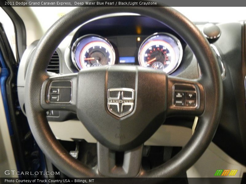 Deep Water Blue Pearl / Black/Light Graystone 2011 Dodge Grand Caravan Express