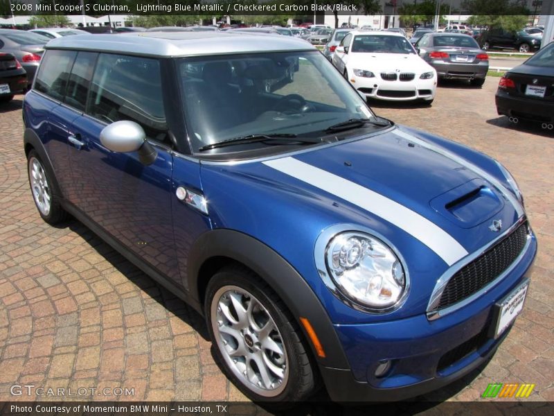 Lightning Blue Metallic / Checkered Carbon Black/Black 2008 Mini Cooper S Clubman