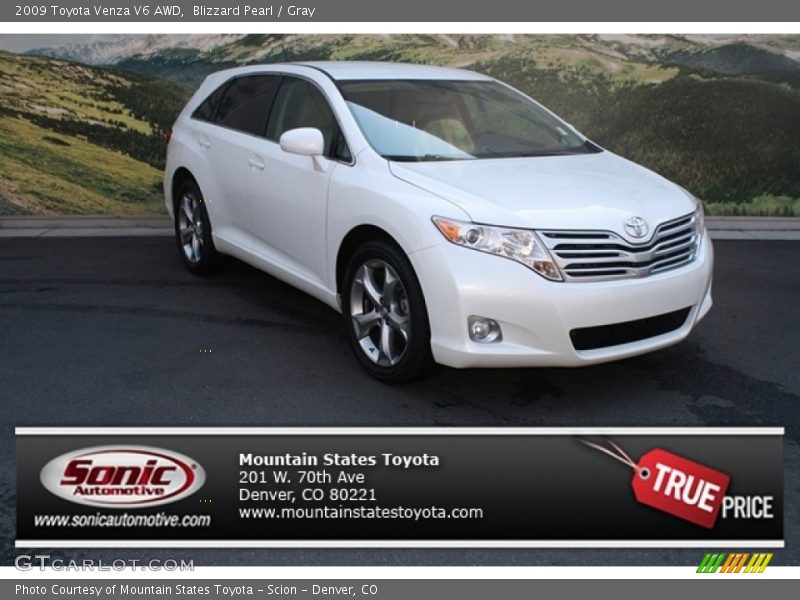 Blizzard Pearl / Gray 2009 Toyota Venza V6 AWD
