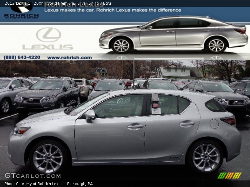 Silver Lining / Ecru 2013 Lexus CT 200h Hybrid Premium
