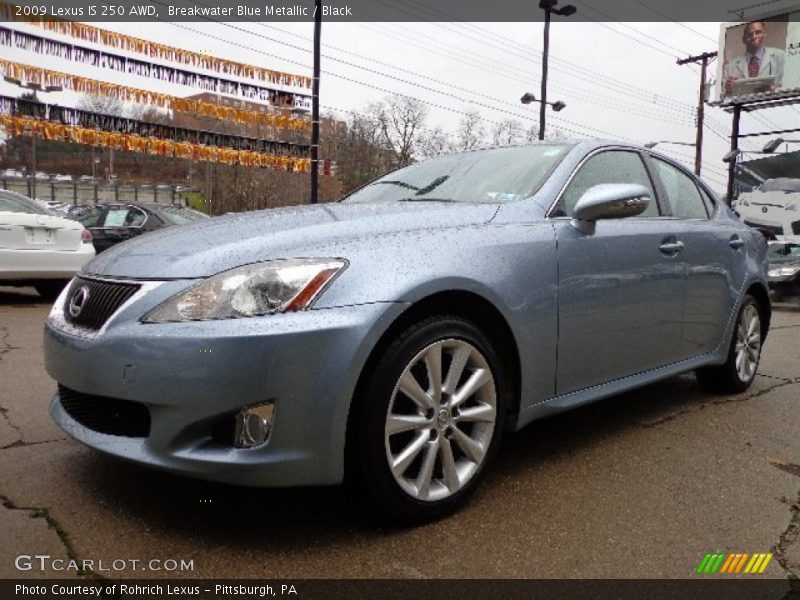 Breakwater Blue Metallic / Black 2009 Lexus IS 250 AWD