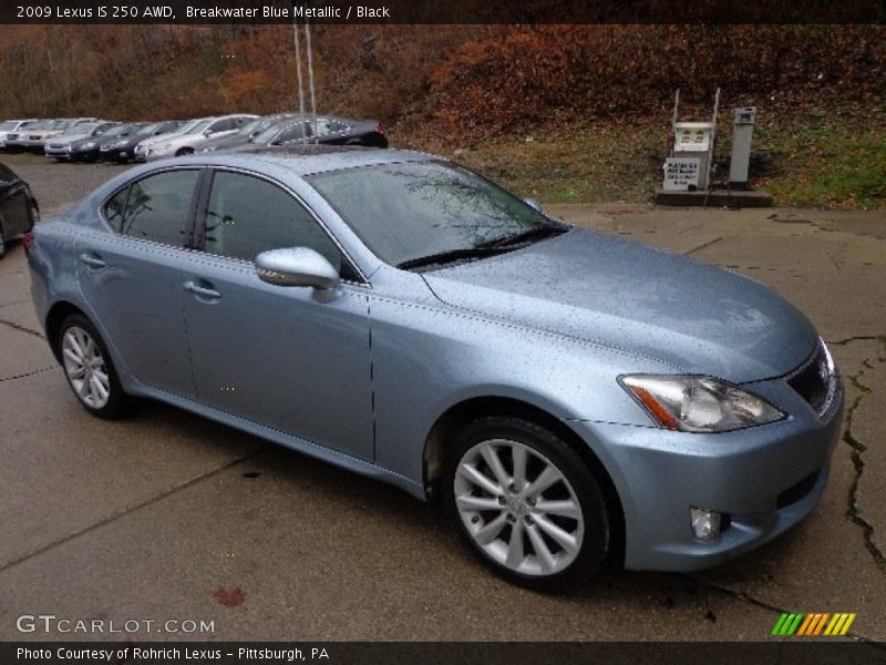 Breakwater Blue Metallic / Black 2009 Lexus IS 250 AWD