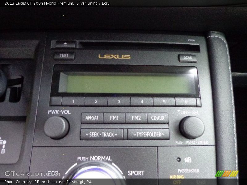 Audio System of 2013 CT 200h Hybrid Premium