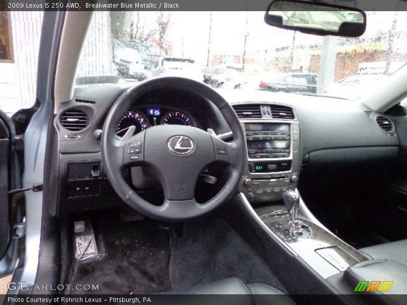 Breakwater Blue Metallic / Black 2009 Lexus IS 250 AWD