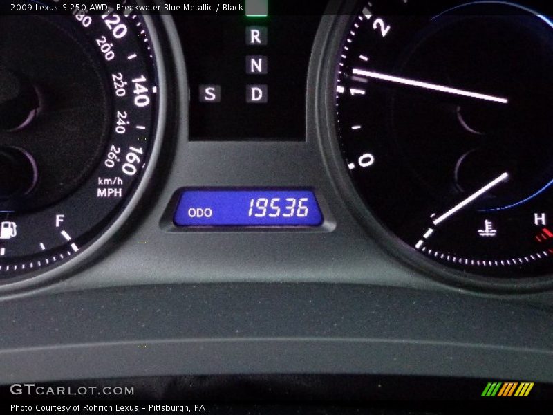 Breakwater Blue Metallic / Black 2009 Lexus IS 250 AWD