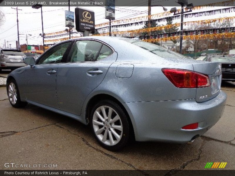 Breakwater Blue Metallic / Black 2009 Lexus IS 250 AWD