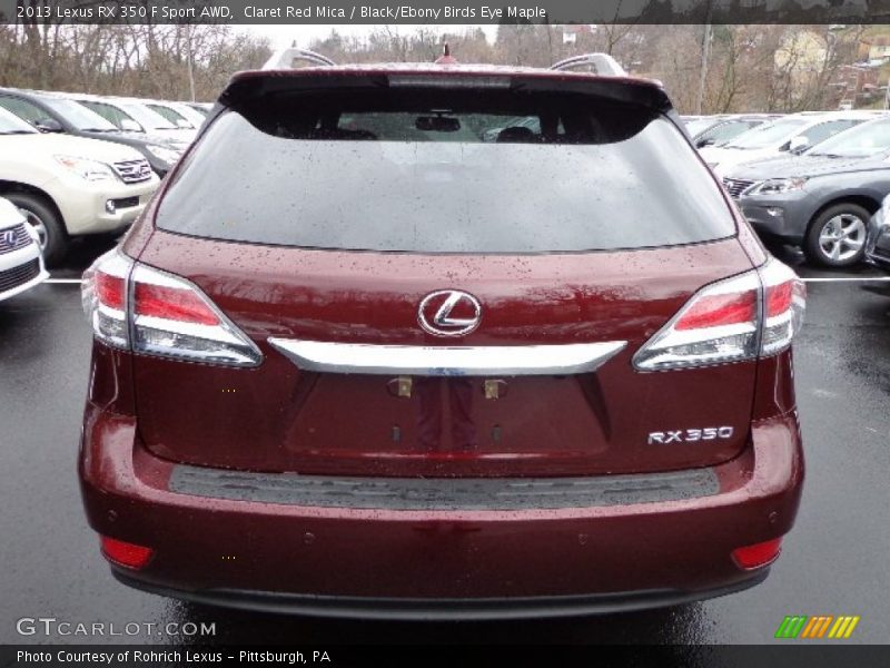 Claret Red Mica / Black/Ebony Birds Eye Maple 2013 Lexus RX 350 F Sport AWD