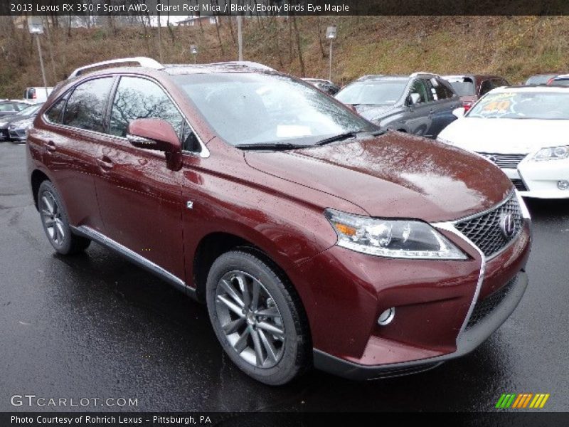 Claret Red Mica / Black/Ebony Birds Eye Maple 2013 Lexus RX 350 F Sport AWD