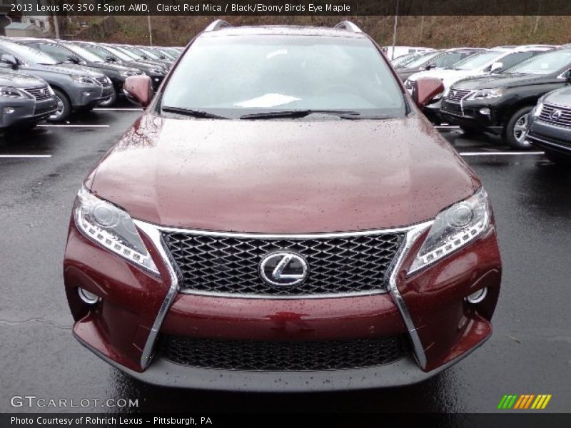 Claret Red Mica / Black/Ebony Birds Eye Maple 2013 Lexus RX 350 F Sport AWD