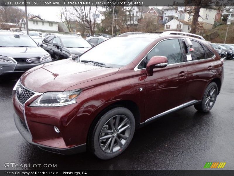 Claret Red Mica / Black/Ebony Birds Eye Maple 2013 Lexus RX 350 F Sport AWD
