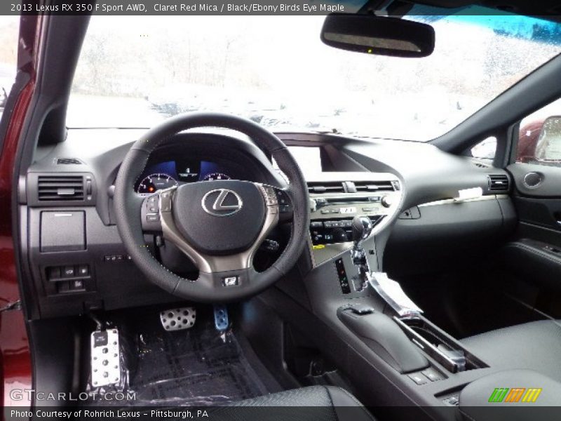 Claret Red Mica / Black/Ebony Birds Eye Maple 2013 Lexus RX 350 F Sport AWD