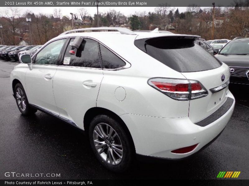 Starfire White Pearl / Black/Ebony Birds Eye Maple 2013 Lexus RX 450h AWD