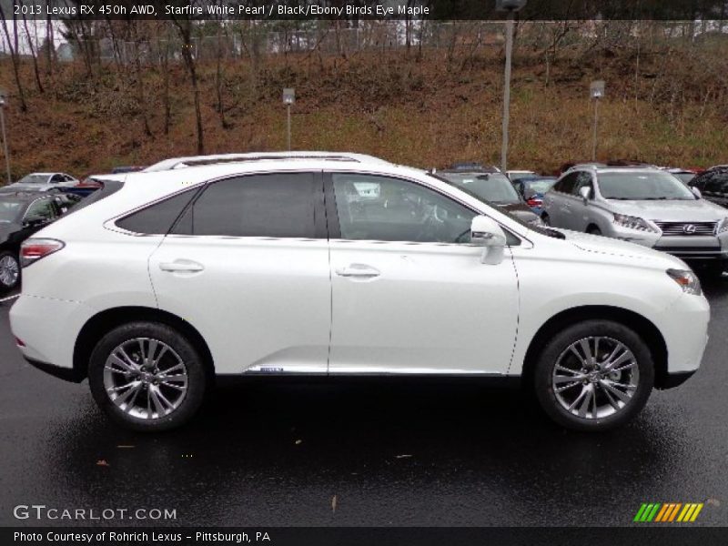 Starfire White Pearl / Black/Ebony Birds Eye Maple 2013 Lexus RX 450h AWD