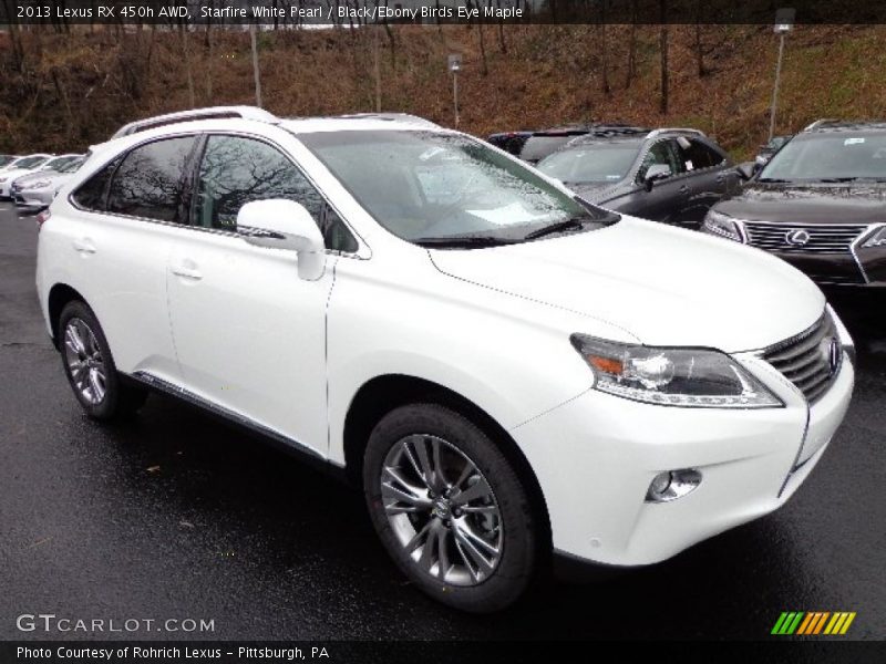 Starfire White Pearl / Black/Ebony Birds Eye Maple 2013 Lexus RX 450h AWD