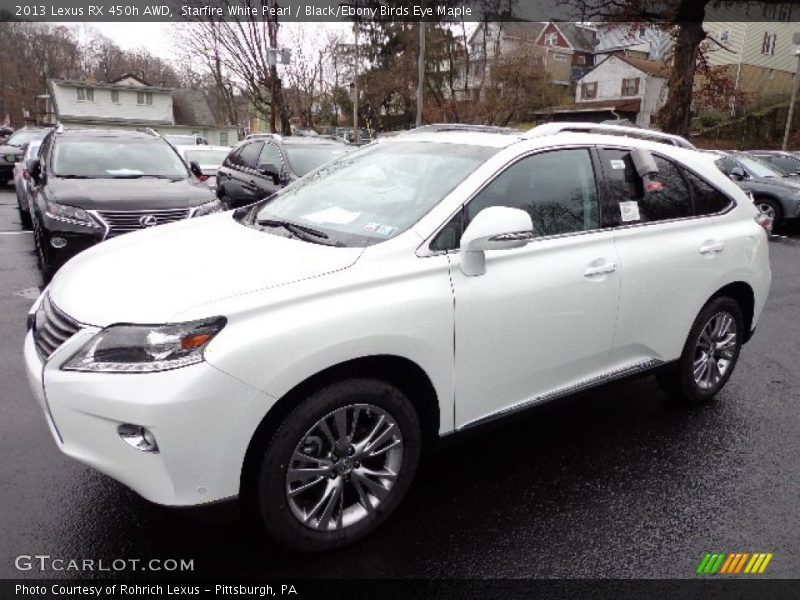 Starfire White Pearl / Black/Ebony Birds Eye Maple 2013 Lexus RX 450h AWD