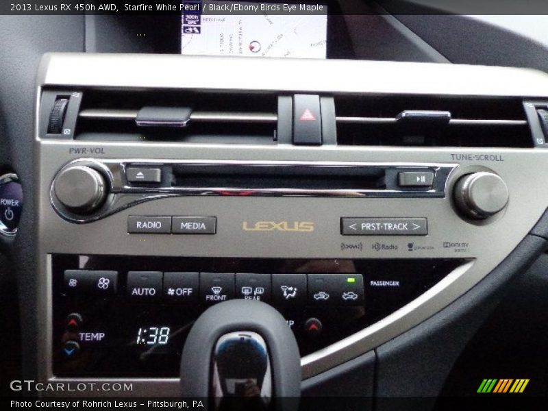 Starfire White Pearl / Black/Ebony Birds Eye Maple 2013 Lexus RX 450h AWD