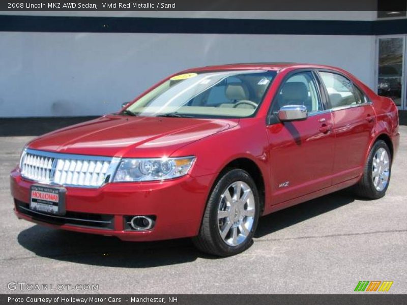 Vivid Red Metallic / Sand 2008 Lincoln MKZ AWD Sedan