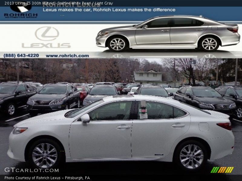 Starfire White Pearl / Light Gray 2013 Lexus ES 300h Hybrid