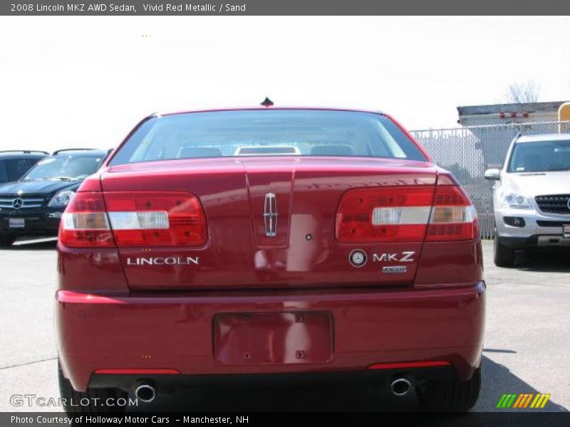 Vivid Red Metallic / Sand 2008 Lincoln MKZ AWD Sedan