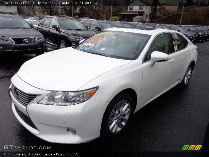 Starfire White Pearl / Light Gray 2013 Lexus ES 300h Hybrid