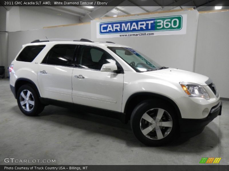 White Diamond Tintcoat / Ebony 2011 GMC Acadia SLT AWD