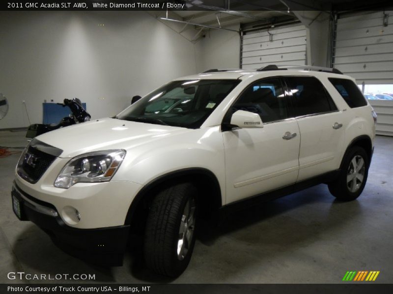 White Diamond Tintcoat / Ebony 2011 GMC Acadia SLT AWD