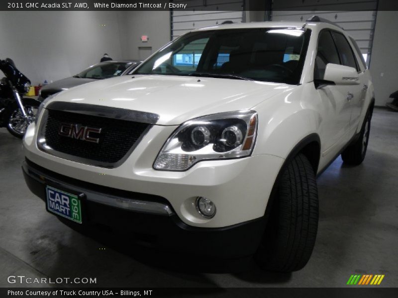White Diamond Tintcoat / Ebony 2011 GMC Acadia SLT AWD