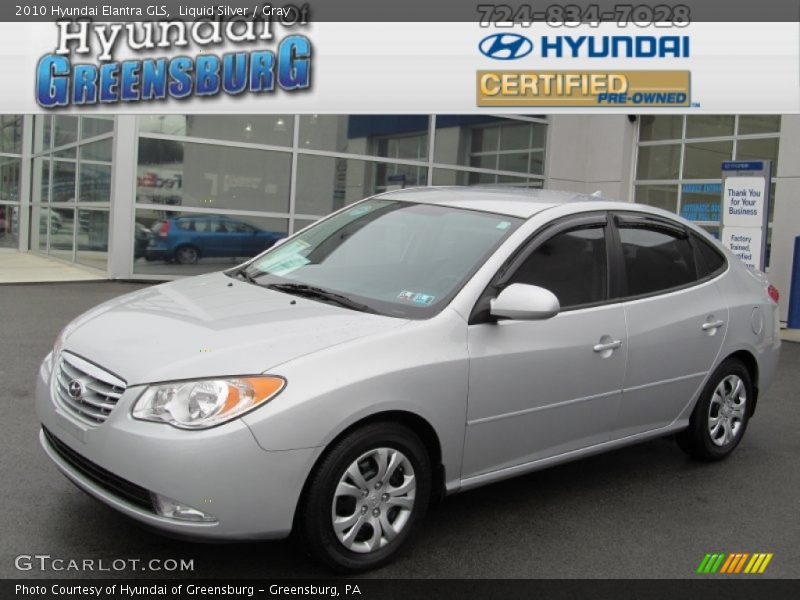 Liquid Silver / Gray 2010 Hyundai Elantra GLS