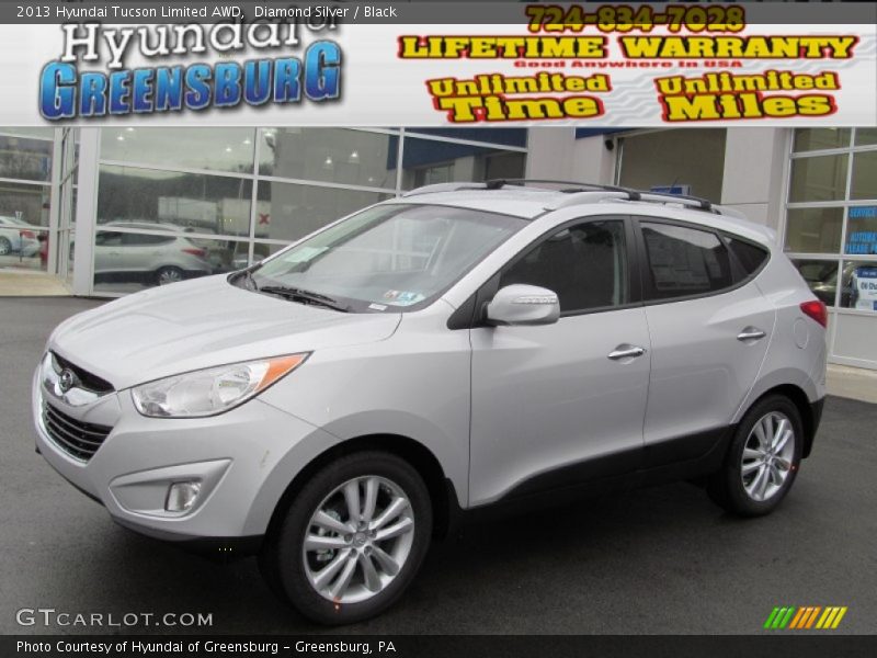 Diamond Silver / Black 2013 Hyundai Tucson Limited AWD