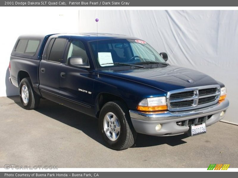 Patriot Blue Pearl / Dark Slate Gray 2001 Dodge Dakota SLT Quad Cab