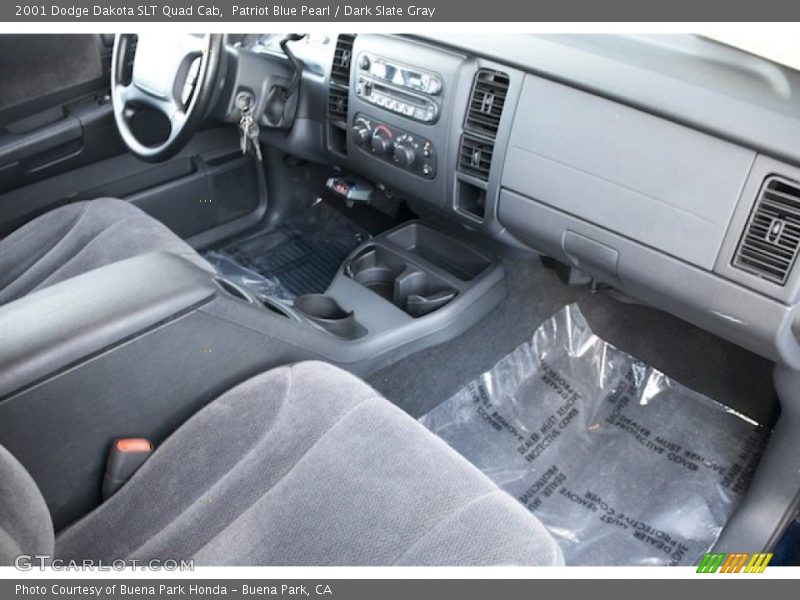 Patriot Blue Pearl / Dark Slate Gray 2001 Dodge Dakota SLT Quad Cab