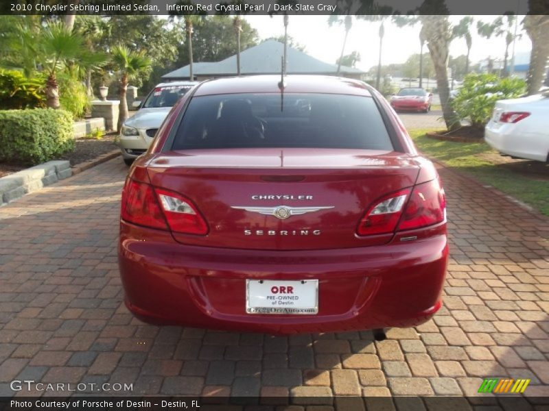 Inferno Red Crystal Pearl / Dark Slate Gray 2010 Chrysler Sebring Limited Sedan