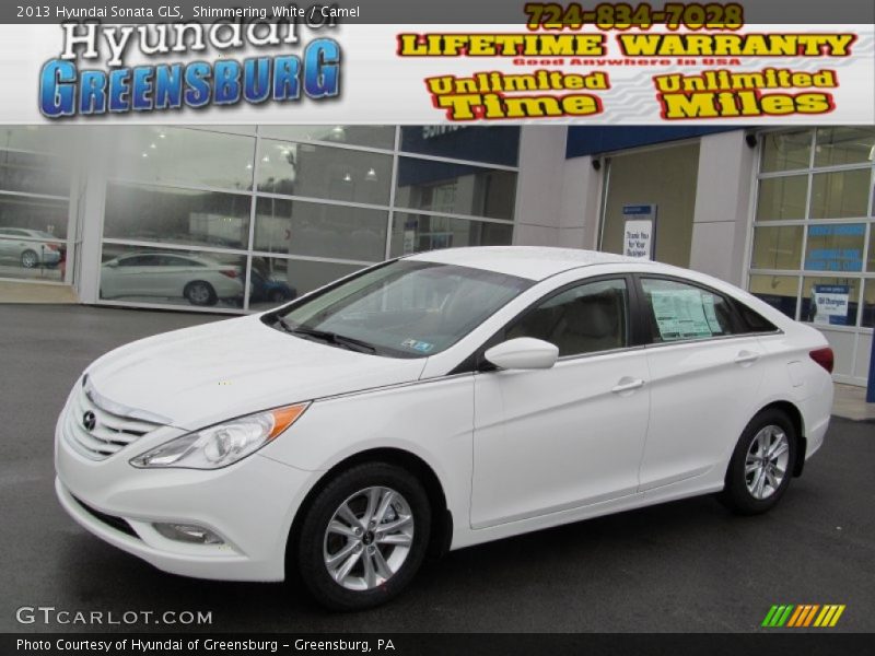 Shimmering White / Camel 2013 Hyundai Sonata GLS
