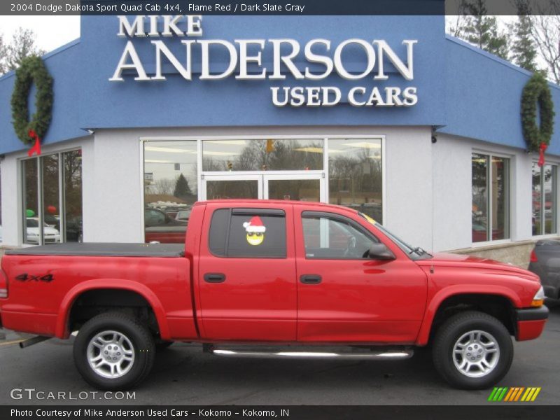 Flame Red / Dark Slate Gray 2004 Dodge Dakota Sport Quad Cab 4x4