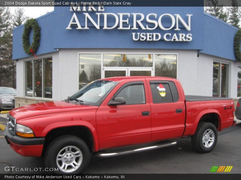 Flame Red / Dark Slate Gray 2004 Dodge Dakota Sport Quad Cab 4x4