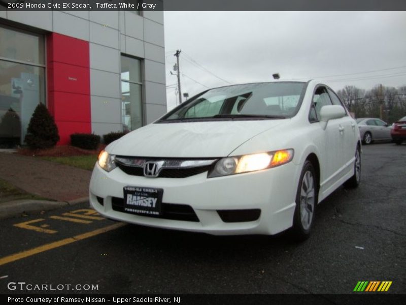 Taffeta White / Gray 2009 Honda Civic EX Sedan
