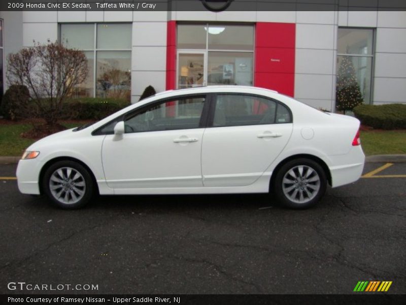 Taffeta White / Gray 2009 Honda Civic EX Sedan