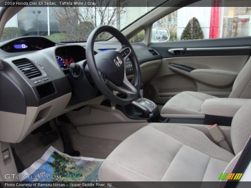 Taffeta White / Gray 2009 Honda Civic EX Sedan