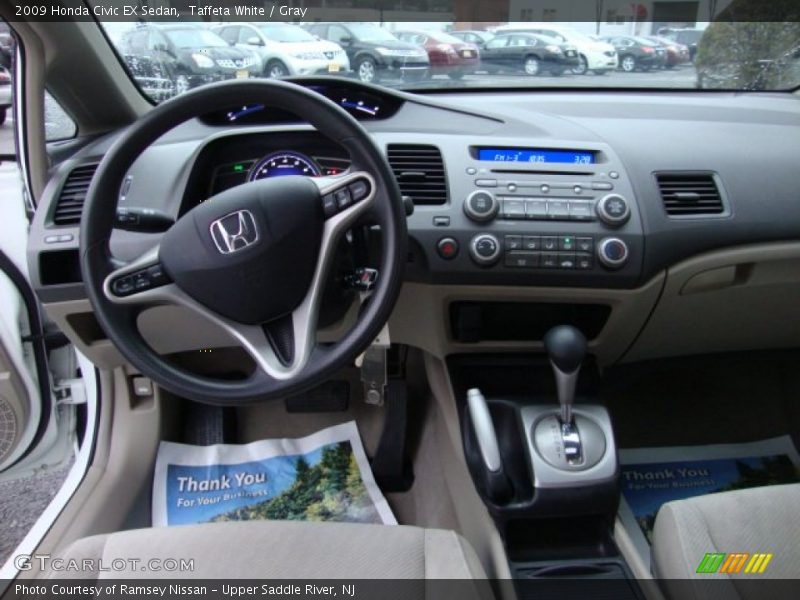 Taffeta White / Gray 2009 Honda Civic EX Sedan