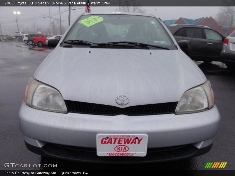 Alpine Silver Metallic / Warm Gray 2001 Toyota ECHO Sedan