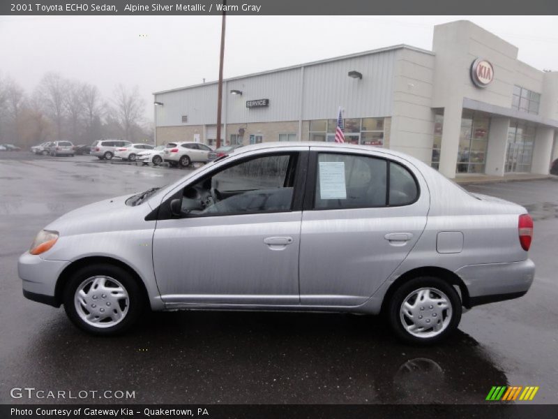 Alpine Silver Metallic / Warm Gray 2001 Toyota ECHO Sedan