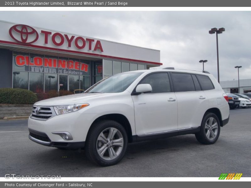 Blizzard White Pearl / Sand Beige 2013 Toyota Highlander Limited