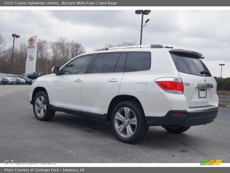 Blizzard White Pearl / Sand Beige 2013 Toyota Highlander Limited