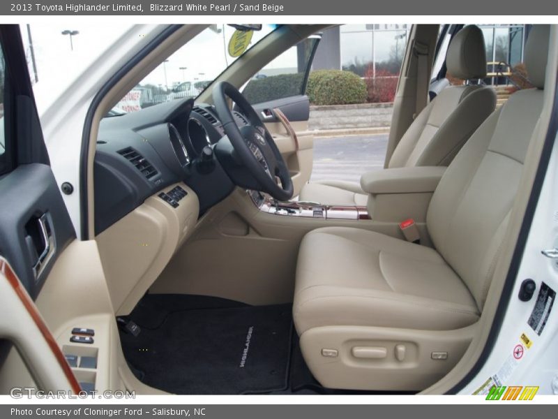 Blizzard White Pearl / Sand Beige 2013 Toyota Highlander Limited