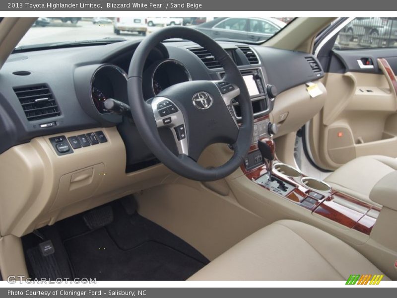 Blizzard White Pearl / Sand Beige 2013 Toyota Highlander Limited
